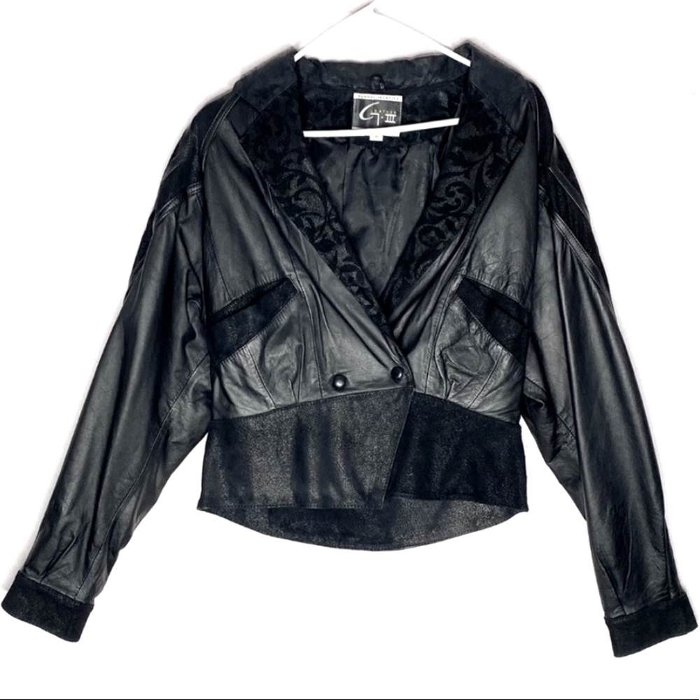 Global Identity Vintage 80’s Leather Crop Jacket